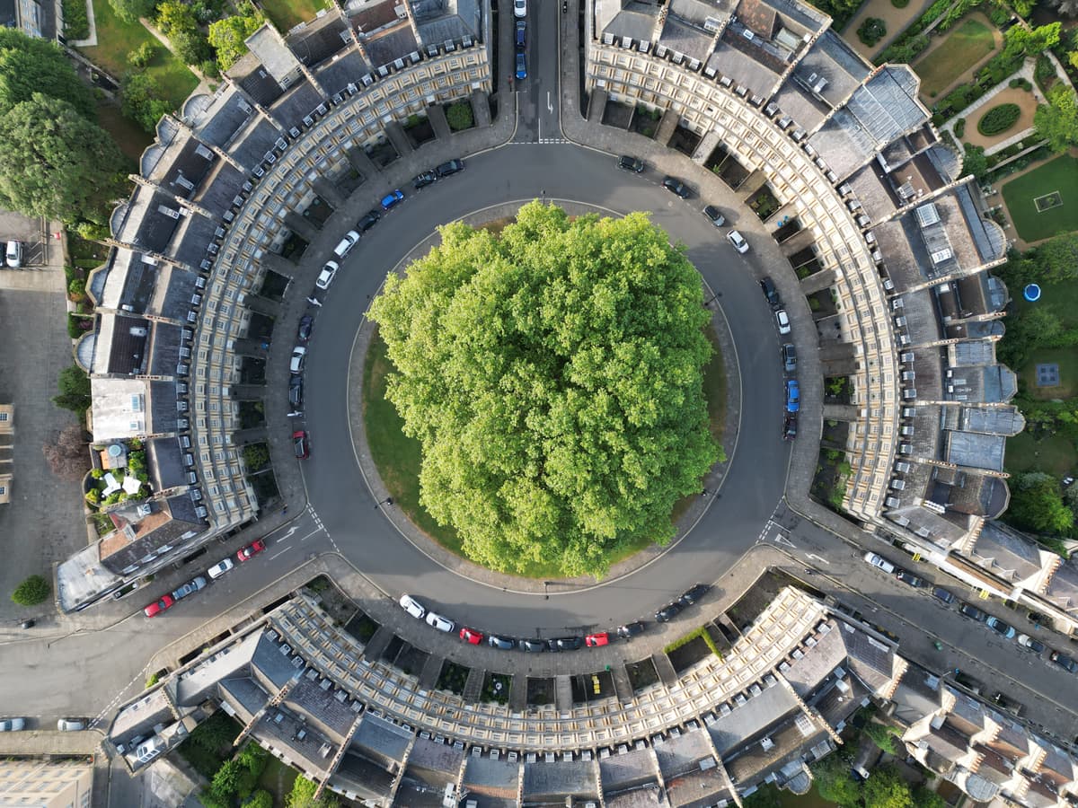 Circular street of homes