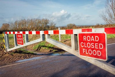 Flood Road Closed Warning